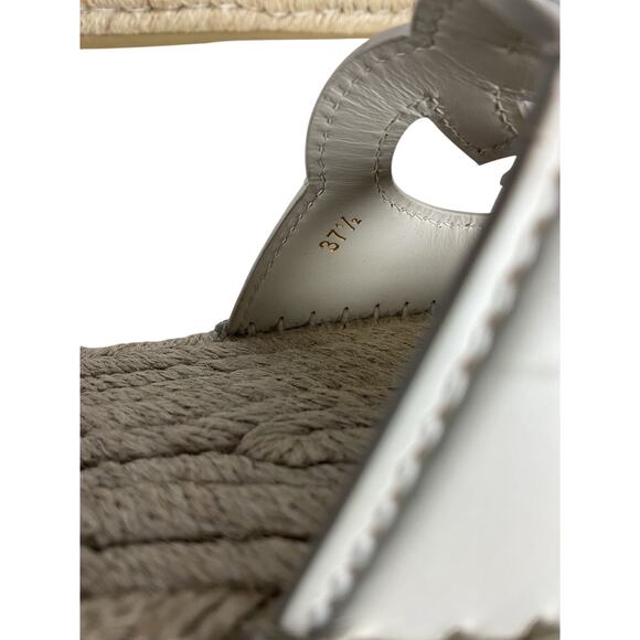 Gucci Interlocking G White Leather Cut Out Slide Sandals Size 7.5 - Picture 6 of 7